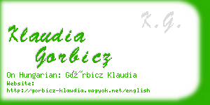 klaudia gorbicz business card